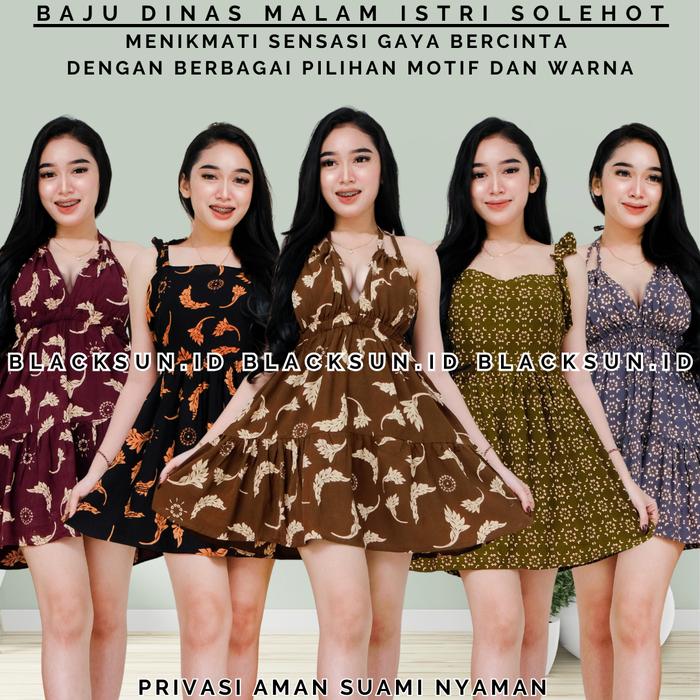 Blacksun Spek LC Baju Dinas Malam Bahan Rayon Premium Mini Dress Tanktop Jelita Tali Wanita Sleepwea