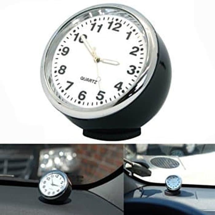 Jam Analog Interior Mobil Car Dashboard Classic Clock Pajangan Dekorasi Mobil Dengan Lem