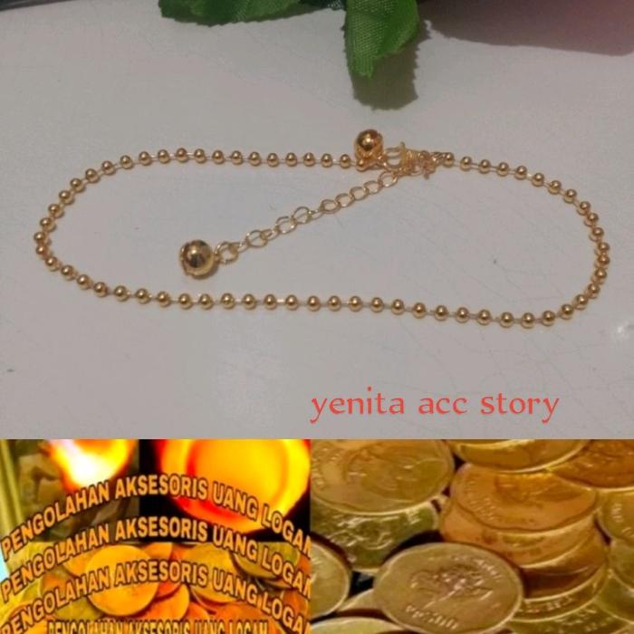 Gelang kaki koin koin biji lada gold