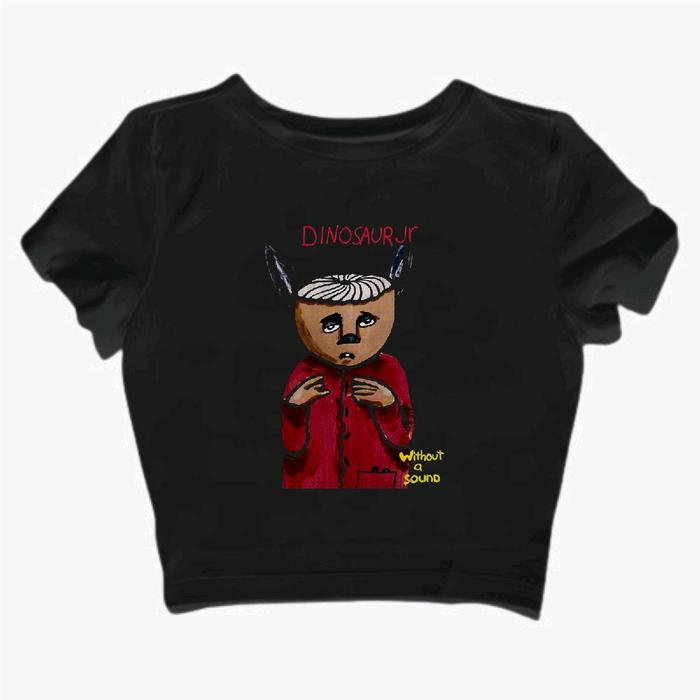 CROP TOP DINOSAUR JR | BAND METAL MUSIK ROCK | GRUNGE | CROPTOP HITAM | CROP TEE SLIM FIT STYLE Y2K 