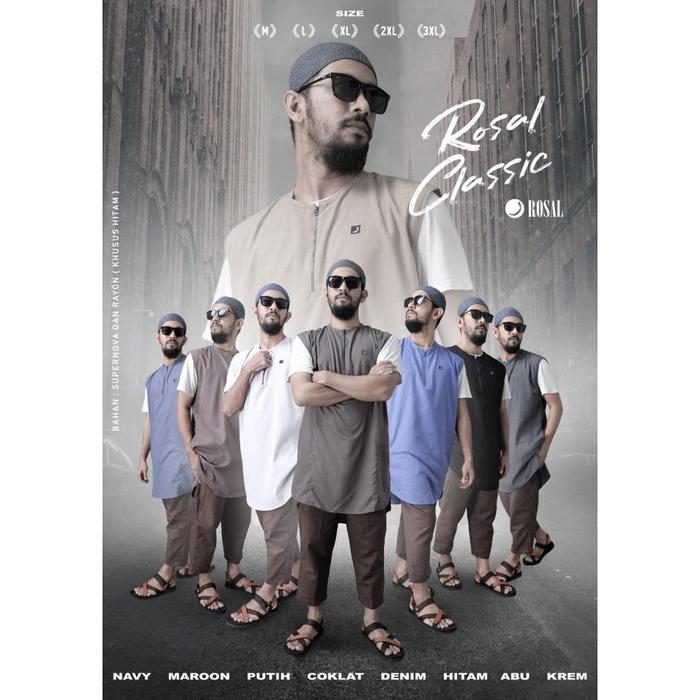 ROSAL CLASSIC ROMPI SHOLAT SHALAT SOLAT PAKAIAN MUSLIM PRIA KAOS COWOK