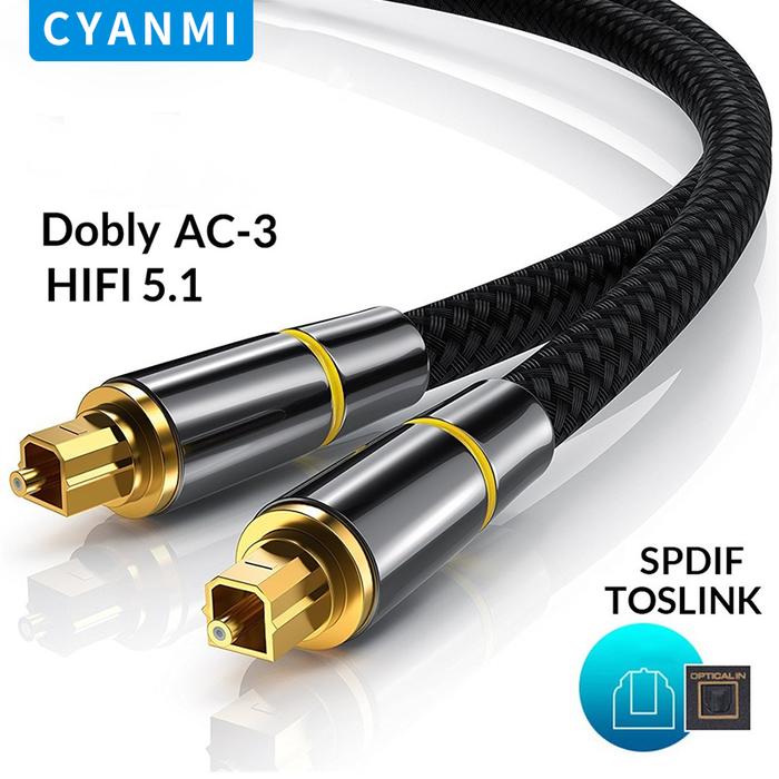 CYANMI Optic Audio Cable Digital Optical Fiber Cable Toslink 1m 10m