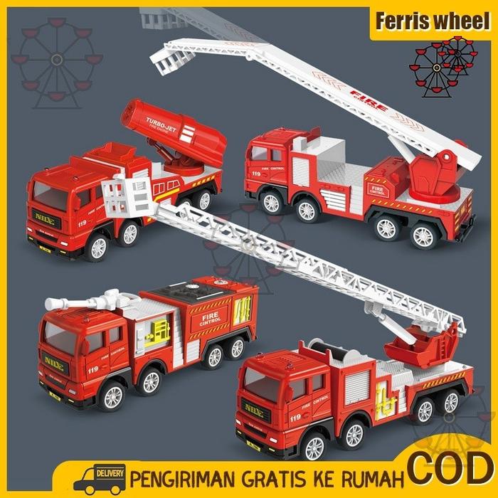 Ferris Wheel 1: 50 Simulasi Truk Pemadam Kebakaran/Truk Tangga/Kendaraan Teknik/Mainan Kendaraan Per