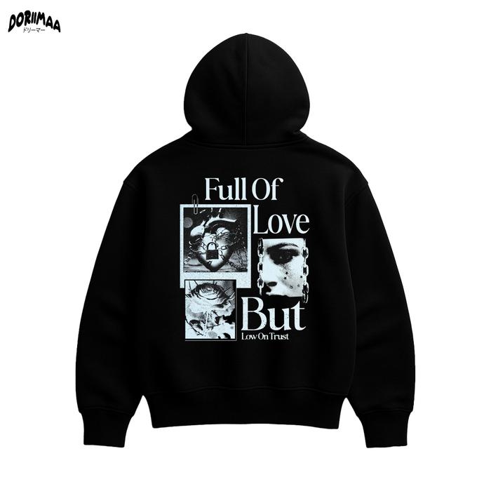 DRMA | HOODIE OVERSIZE UNISEX | FULL OF LOVE - HITAM style Hoodies & Sweaters Hoodies & Sweaters ove