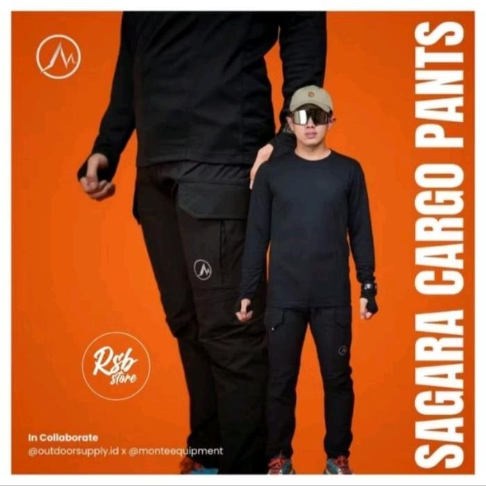 MONTE EQUIPMENT celana gunung Sagara cargo pants celana hiking pria wanita (anti air)