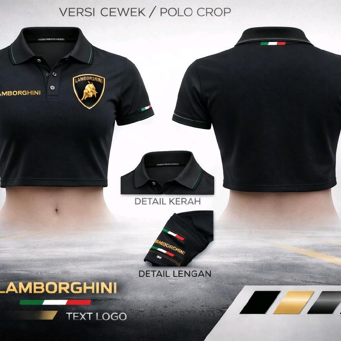 Lamborghini polo crop perempuan