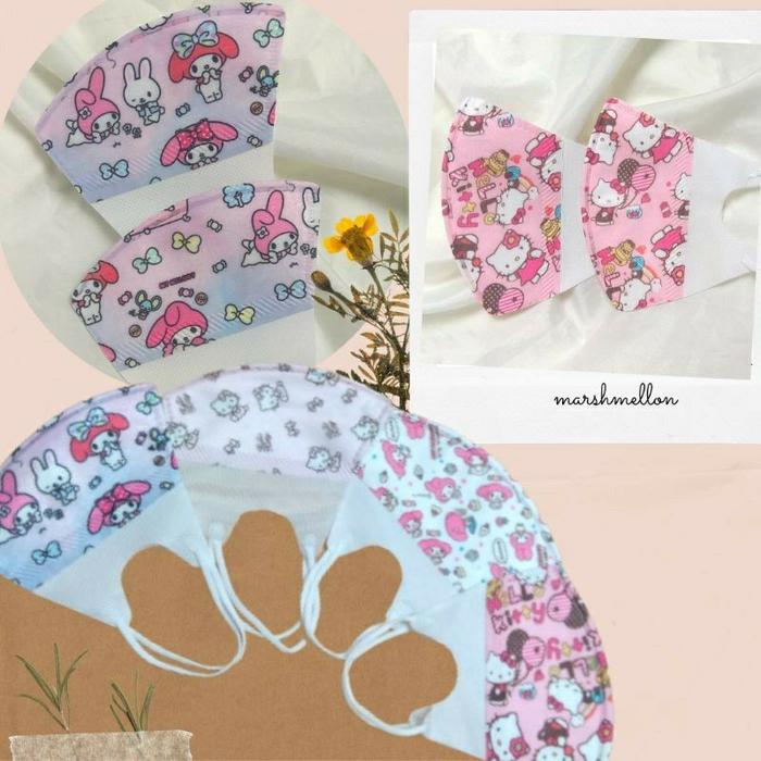 MASKER ANAK DUCKBILL MOTIF PRINT KOREA KARAKTER LUCU COWOK CEWEK MIX/BTS21/HELLO KITTY/MY MELODY/MIC