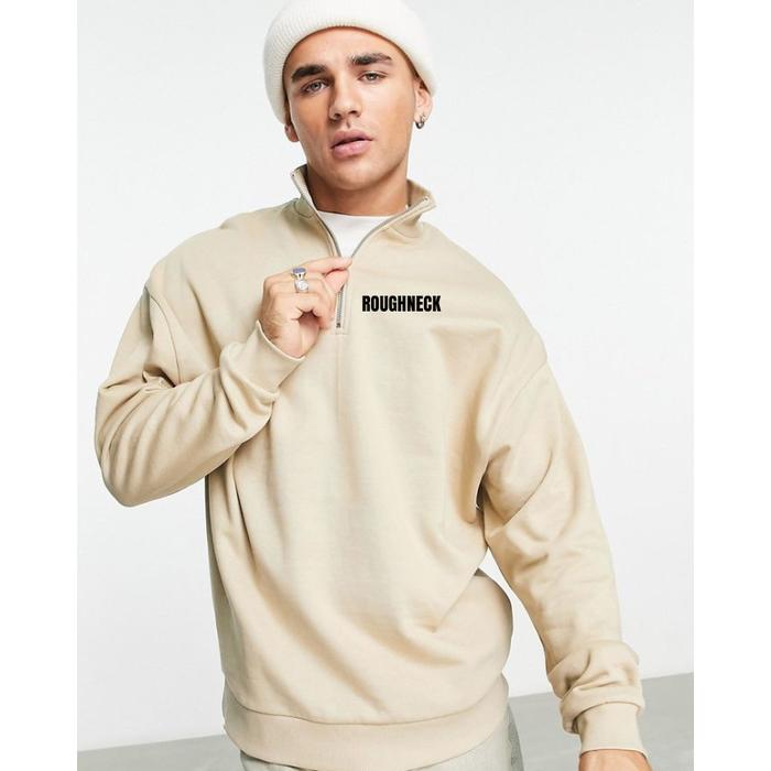 Roughneck Half Zip Sweater High Neck Unisex Premium | Outerwear Pria Distro Casual Style
