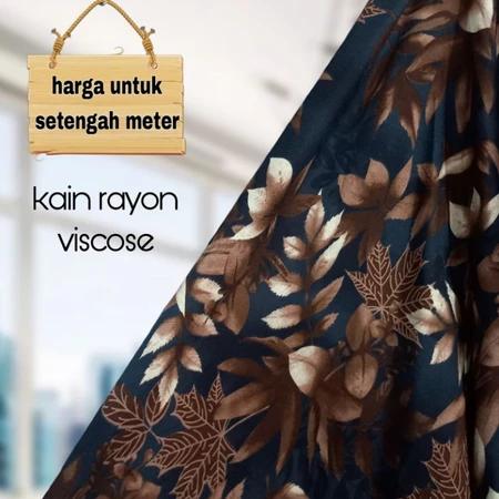 Kain Bahan Katun Rayon Viscose Adem Ukuran Setengah Meter Motif Batik Bunga