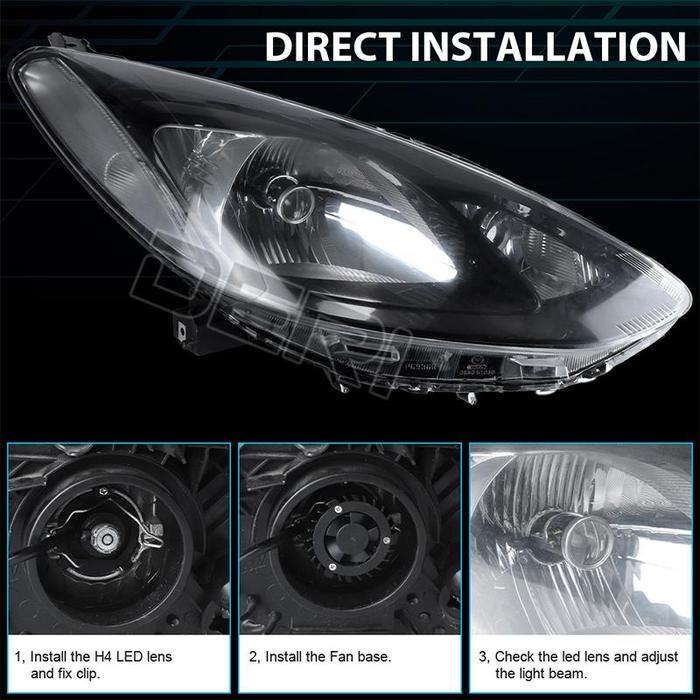Lampu depan LED mobil, bohlam cahaya sorot rendah 12V 24V 6000K
