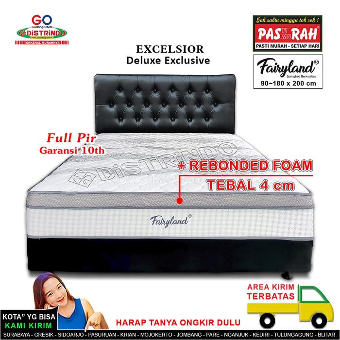 Promo Lokal - Springbed Fairyland set Lengkap Deluxe Full Pir dengan Rebonded Foam 4cm