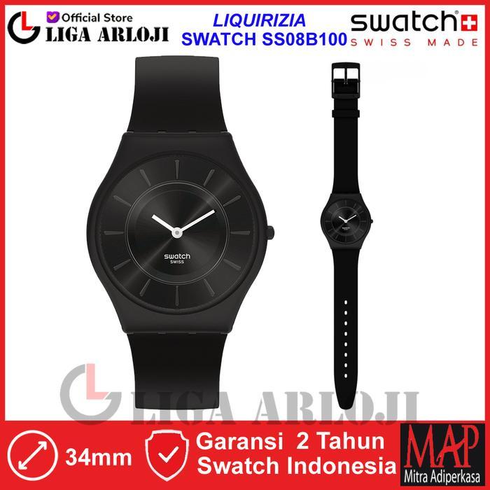 Swatch Ss08B100 Liquirizia Skin Jam Tangan Wanita Analog Swiss