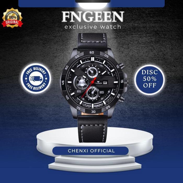 PROMO!! Watches FNGEEN 5216 Jam tangan Tali kulit Original Anti Air Bisa Cod STOK TERBATAS!!