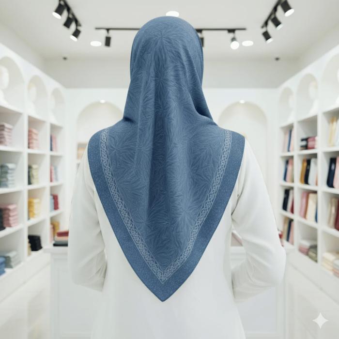 Hijab Premium SegiEmpat 2026 Motif Syakira Series Azzahra Fashion Terbaru
