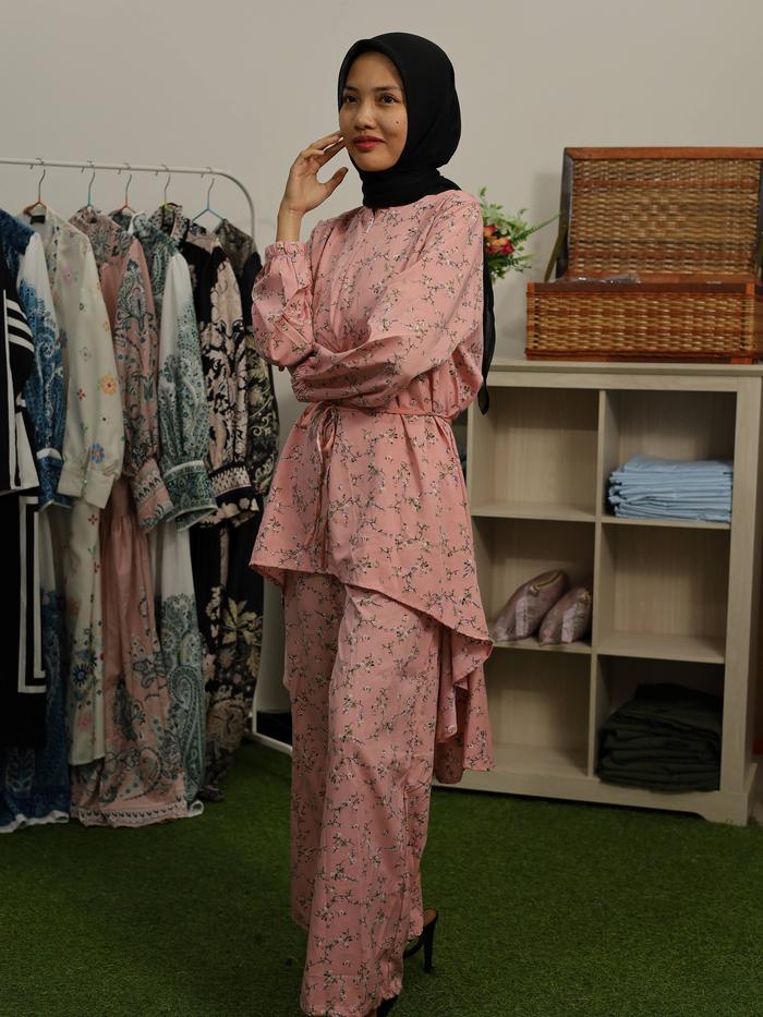 GULA SEMUT - TUNIK TELE SET - SETELAN TUNIK FLORAL