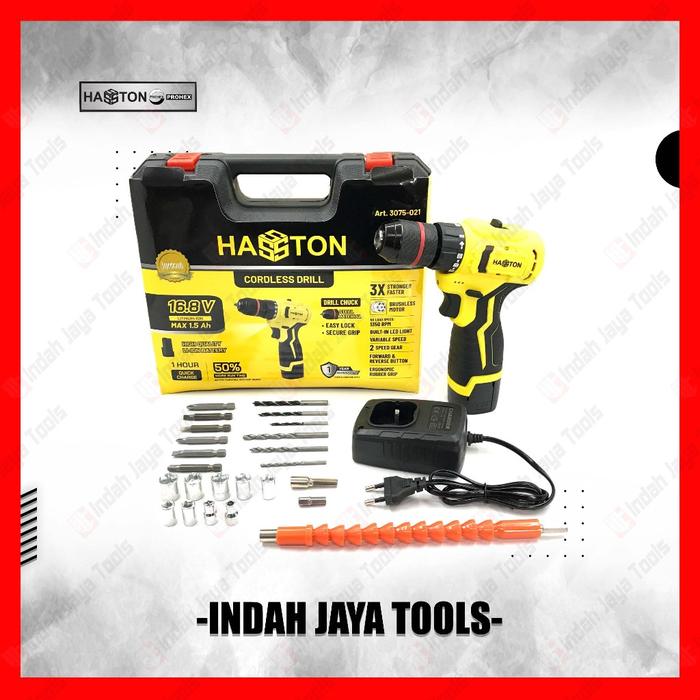 HASSTON 3075-021 Cordless Drill 16.8V BRUSHLESS Mesin Bor Baterai