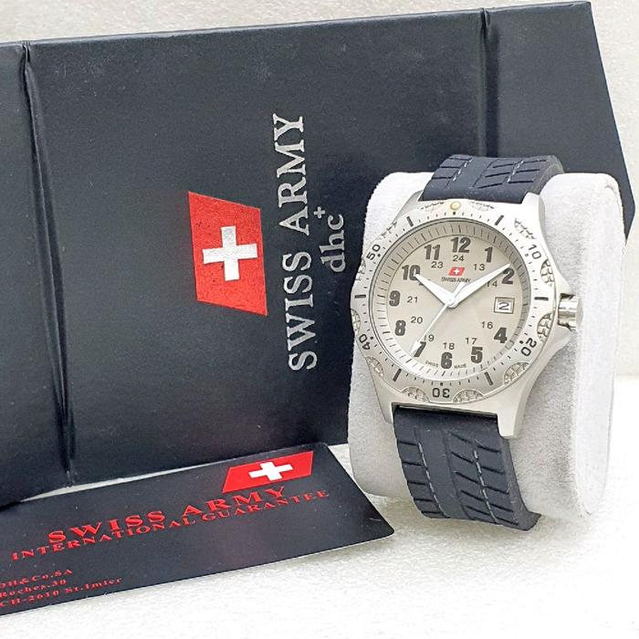 Jam Tangan Pria ARLOJI Swiss Army8788 Classic Military Rubber Strap DateDisplay