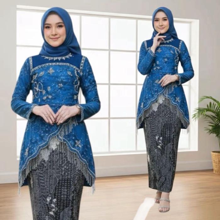 Setelan kebaya Hanura / Kebaya + Rok Plisket batik / setelan kebaya modern
