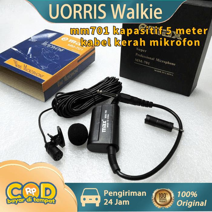 Mic Kabel Clip on Jepit Kancing mm701 Kabel panjang 5m Headset Mik