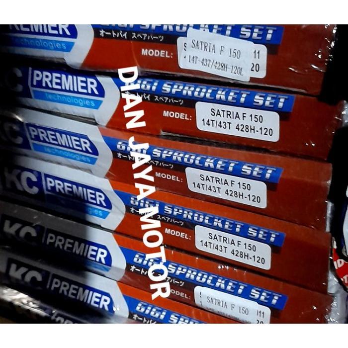 KCP KC PREMIER GIRSET SUZUKI SATRIA FU 150 OLD KC 14T/43T 428H128L GOLD KC PREMIER TYPE SSS GEAR SET