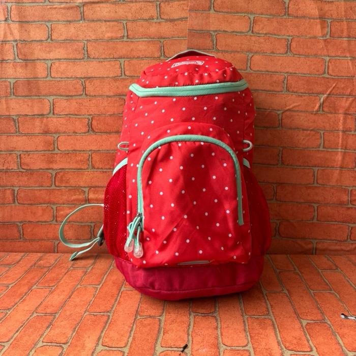 TAS RANSEL ANAK COLEMAN SECOND BRANDED KANVAS MERAH