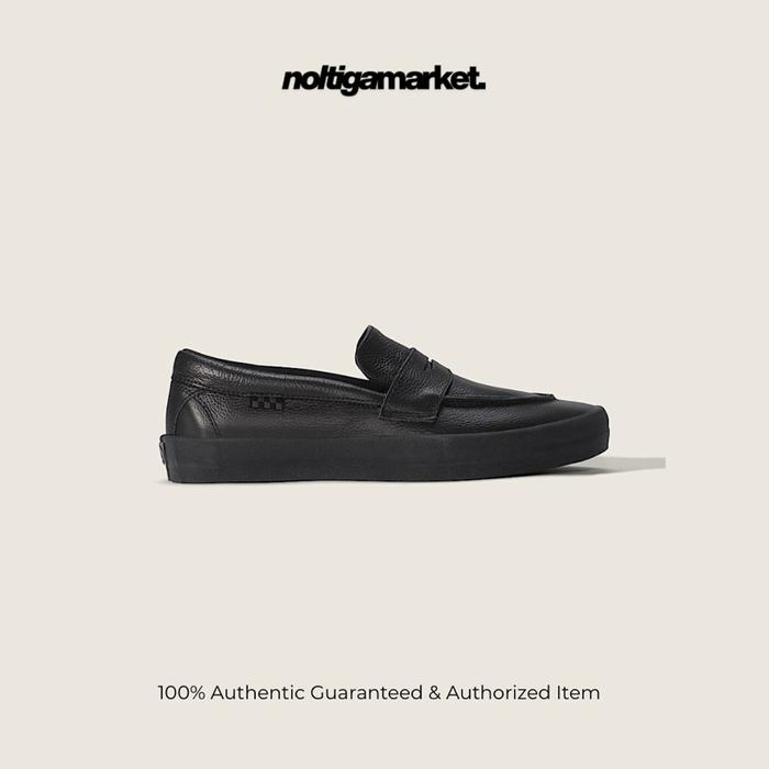Vans Skate Loafer Leather Black Black Original Resmi 100%
