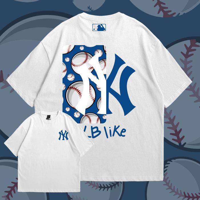 [COD] KAOSKERENJAKARTAID - KAOS BAJU TSHIRT OVERSIZE NEW YORK YANKEES MLB LIKE UNISEX COMBED 24S