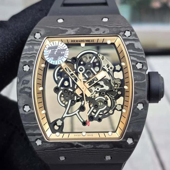 RichardMille RM 055 Carbon Swiss ZF Automatic Movemnt Black Gold Dial