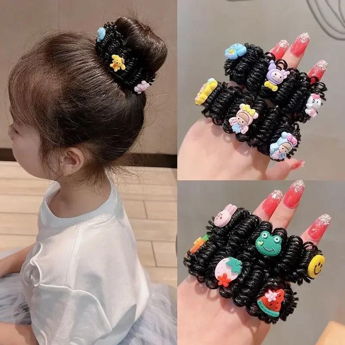 2pcs Children Buns Maker Hair Styling Tools Hairbands Hair Ties Cute Cartoon Hair Ties Hair Accessor