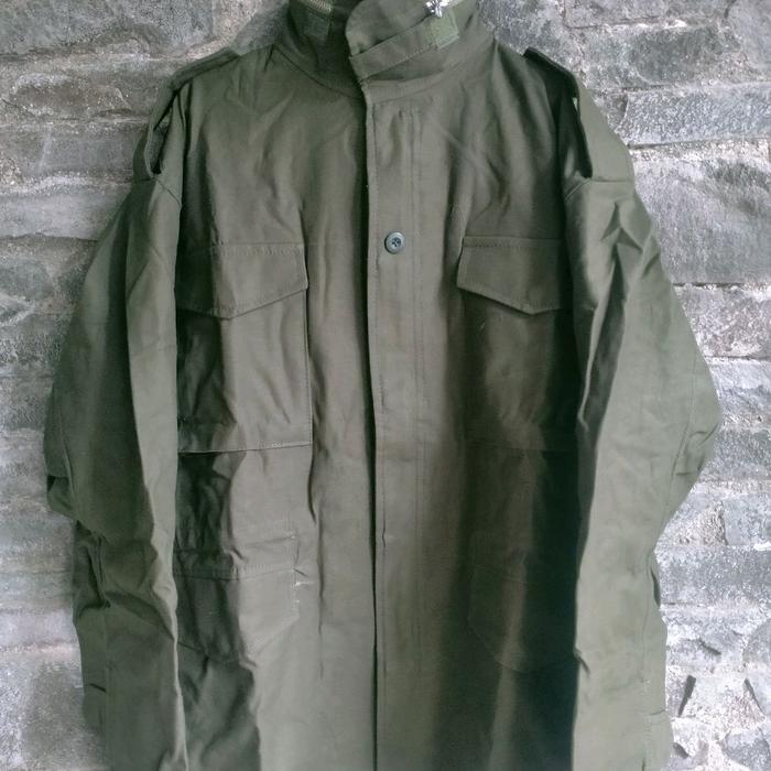 Jaket Parka Green Army Jaket Klasik Vintage Model Best-Seller Model M65 Simple Elegan Dengan Bahan K