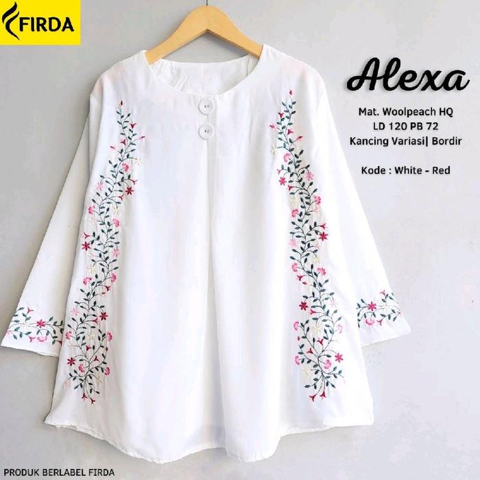 blouse jumbo putih atasan putih wanita blouse putih bordir blouse putih lebaran firda