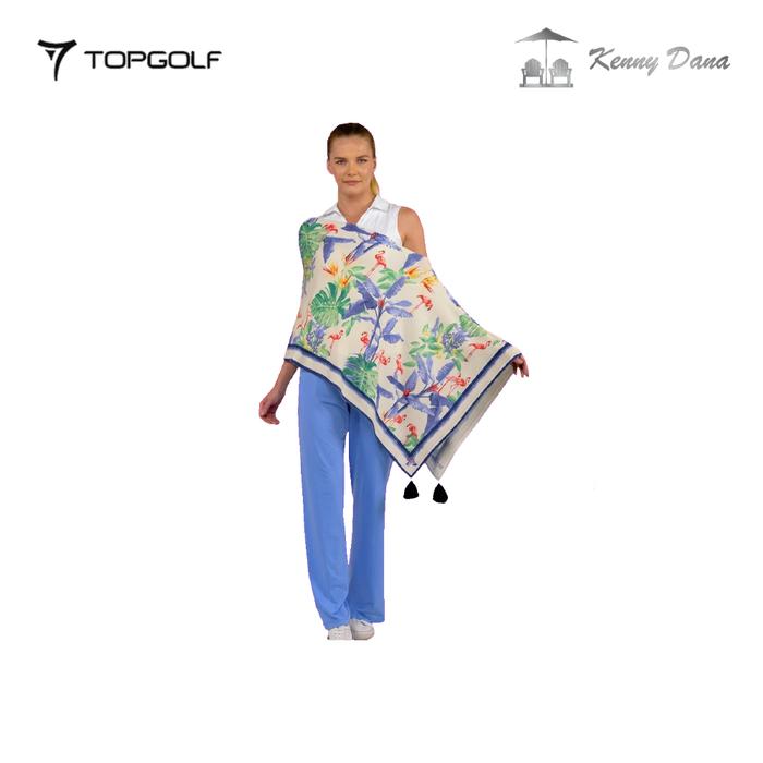 KENNY DANA TOPPER W 10326-1 FLAMINGO PALM PONCHO