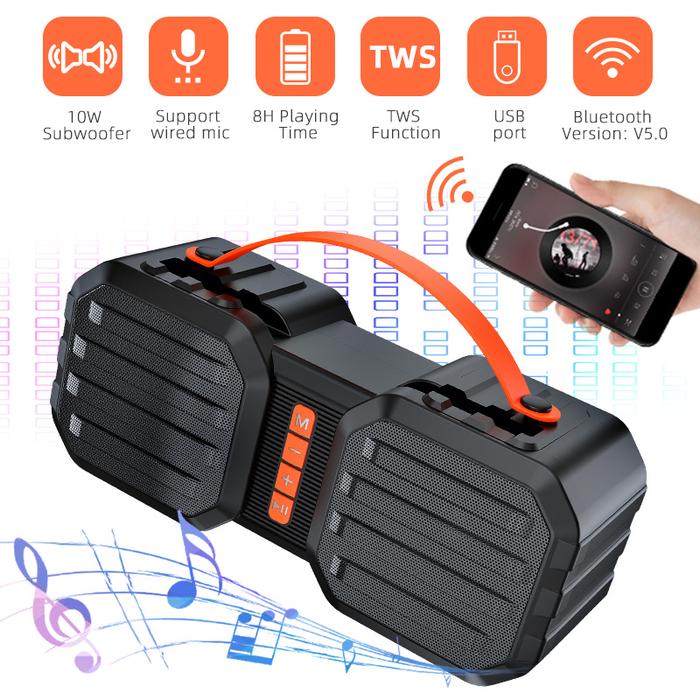 VTIN Portable Outdoor Speaker Wireless Bluetooth 5.0 Speaker Heavy