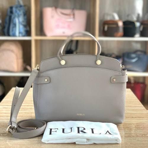 (Preloved) Furla Agata Saffiano Tote Bag - Sabbia (Grey)
