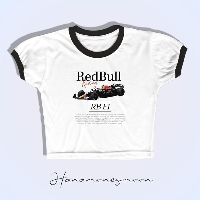 Redbull F1 Baby Tee - Baju crop top cewek ringer y2k Katun Motif Redbull RB F1 Racing lembut adem Me