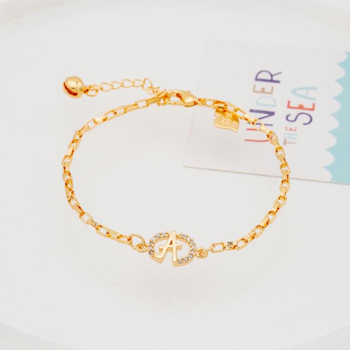 Ready Hyl Jewelry 335B Gelang Titanium Huruf Wanita Nama Murah Korea Fashion Abjad Karat Selamanya A
