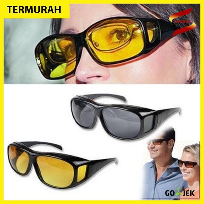 Kacamata HD Vision Anti Silau UV Siang Dan Malam Hari