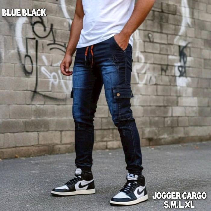 Terlaris celana jogger jeans pria/celana jogger jeans pria/celana jeans pinggang karet pria/celana j