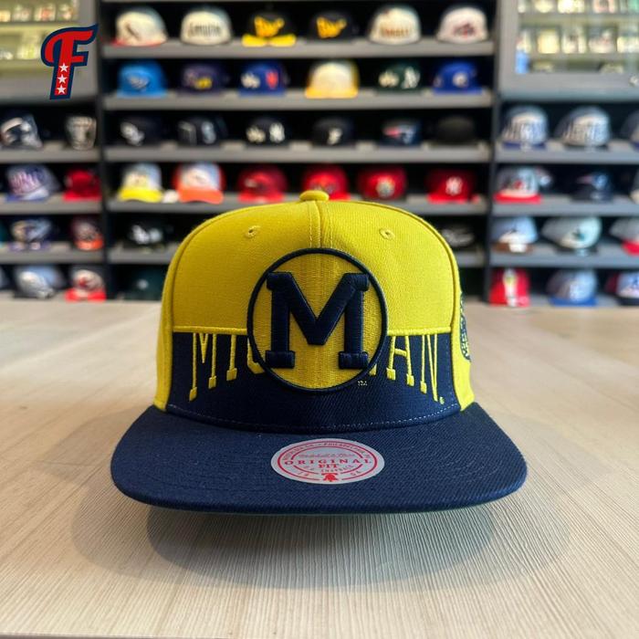 Topi Mitchell & Ness Michigan Wolverines College Snapback Hat Original