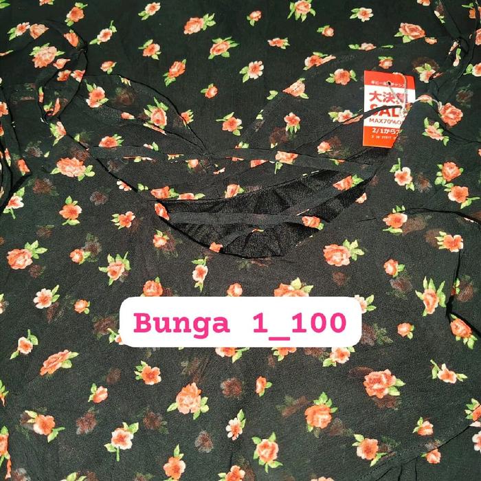 dres cantik bunga bunga katun sifon baju wanita mini dres