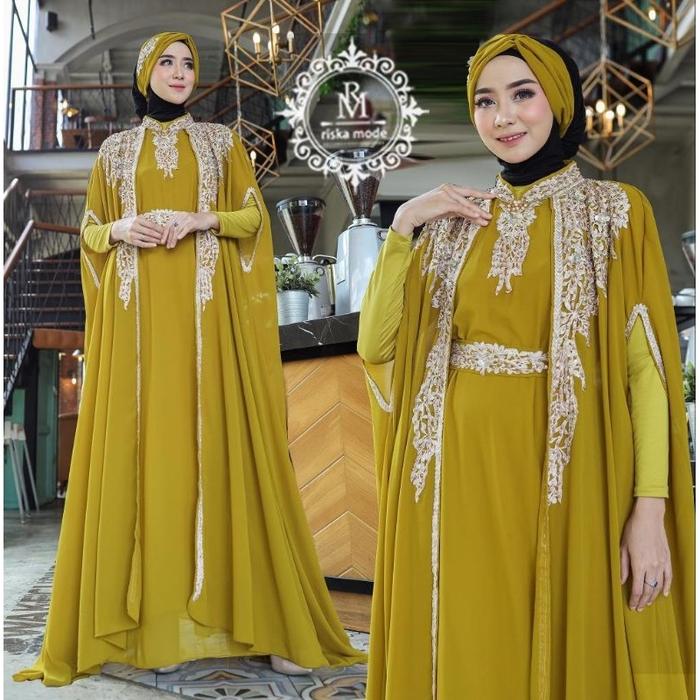 Gamis Kaftan Mehera Free Turban - Kaftan Pesta Mewah - Kaftan Gamis Terlaris - Kaftan Wanita