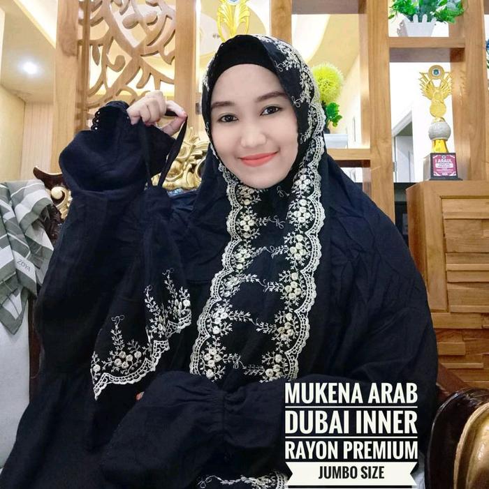 Mukena Rayon Arab Plus Inner Motif Istimewa Mewah Free Tas Cocok Dipakai Sehari-hari Dubai Inner Ray