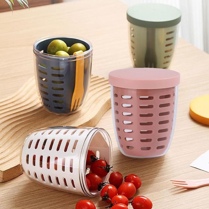 Salad Cup Draining Salad Container with Fork  Salad Cup Draining