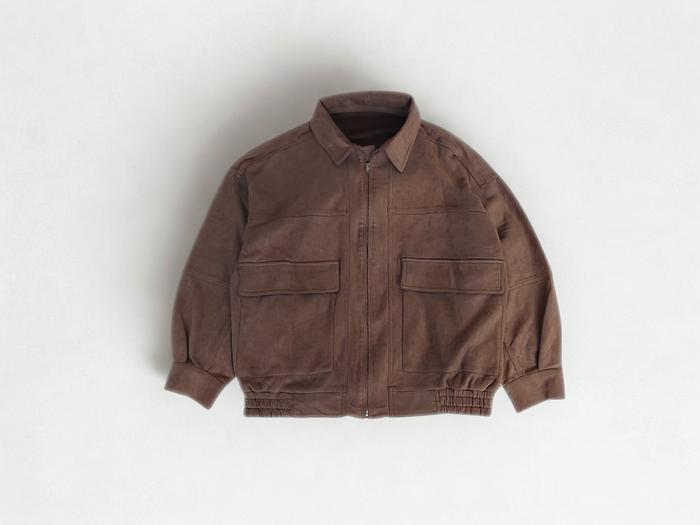 Retro Suede Boxy Zipper Double Pocket Pilot Flight Jacket