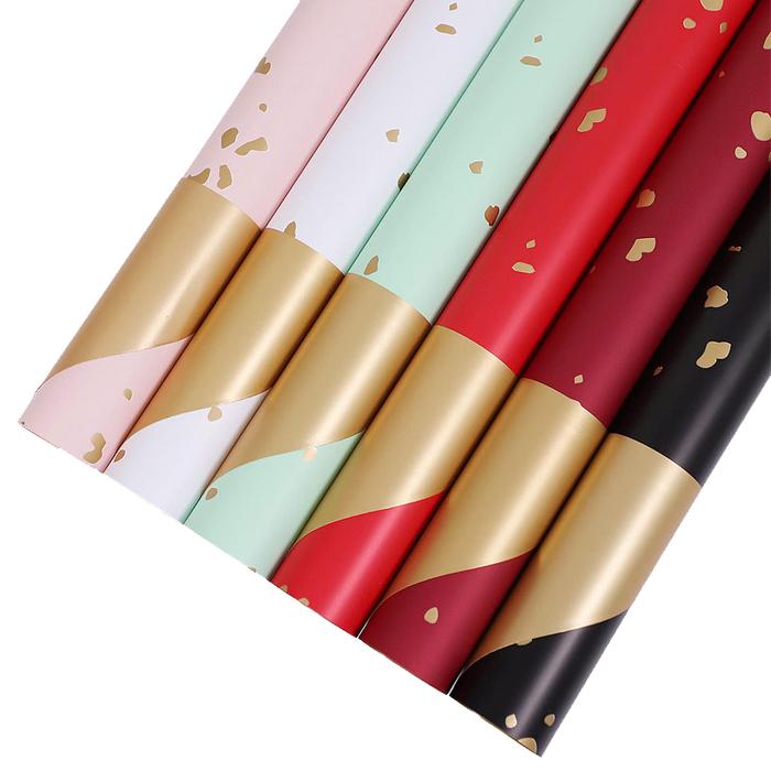 Flower Wrapping Paper Sprinkling Gold Bouquet Wrap Paper Korean