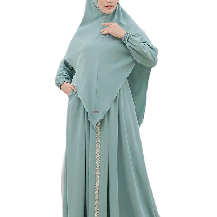 Set Khimar dan Dress CENDANA by Leenara - Busana Muslim - Gamis