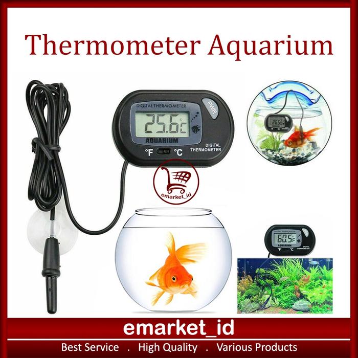 Digital Thermometer Mini Aquarium / Termometer Akuarium Pengukur Suhu Aquascape Probe