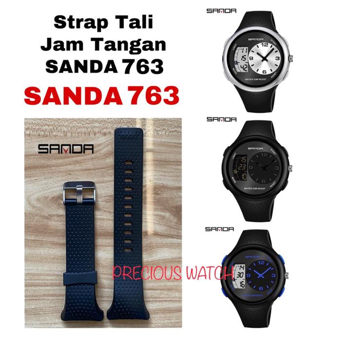 Strap Tali Rubber Jam Tangan SANDA 763 sanda 763 strap rubber sanda763 PROMO MURAH