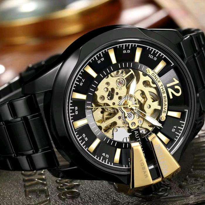 PROMO JAM TANGAN PRIA BELLEDA 9473 RANTAI AUTOMATIC ANTI AIR 30M