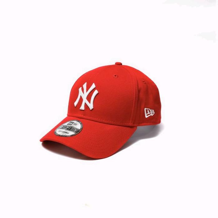 New Era Topi Baseball & MLB Merah dengan Logo NY Putih untuk Gaya Sporty Anda Stelan MLB Autentik da